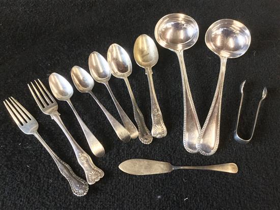 Various odd small silver spoons and forks